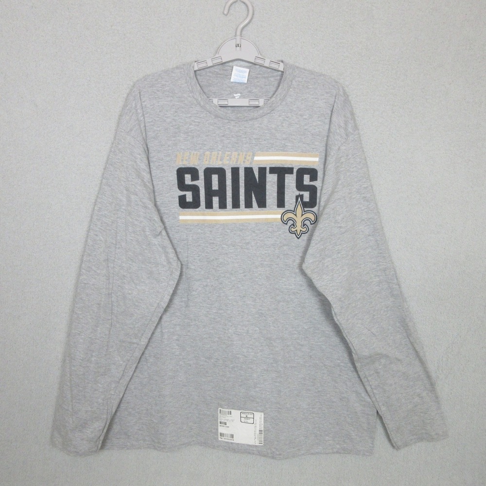 Fanatics New Orleans Saints T Shirt Long Sleeve Gray NFL Pro Line Mens 3XL